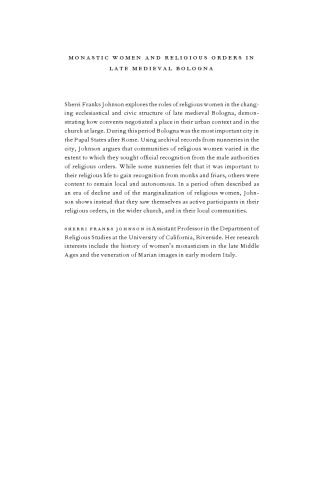 Monastic Women and Religious Orders in Late Medieval Bologna