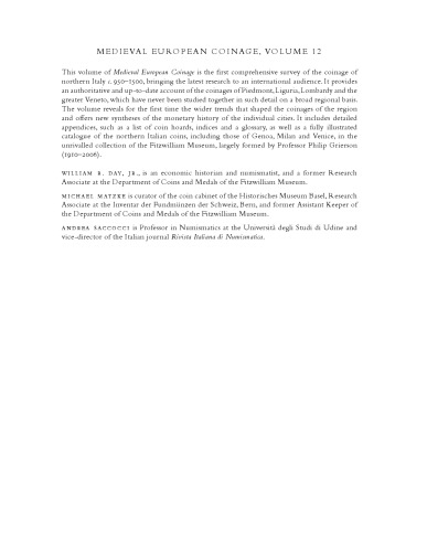 Medieval European Coinage, Volume 12: Northern Italy
