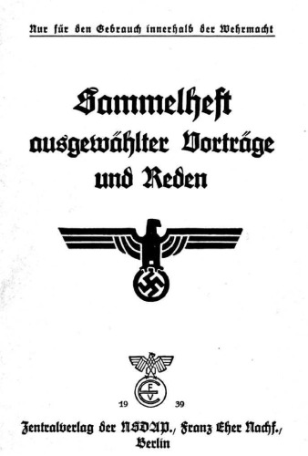 Sammelheft Ausgewaehlter Vortraege Und Reden 1939