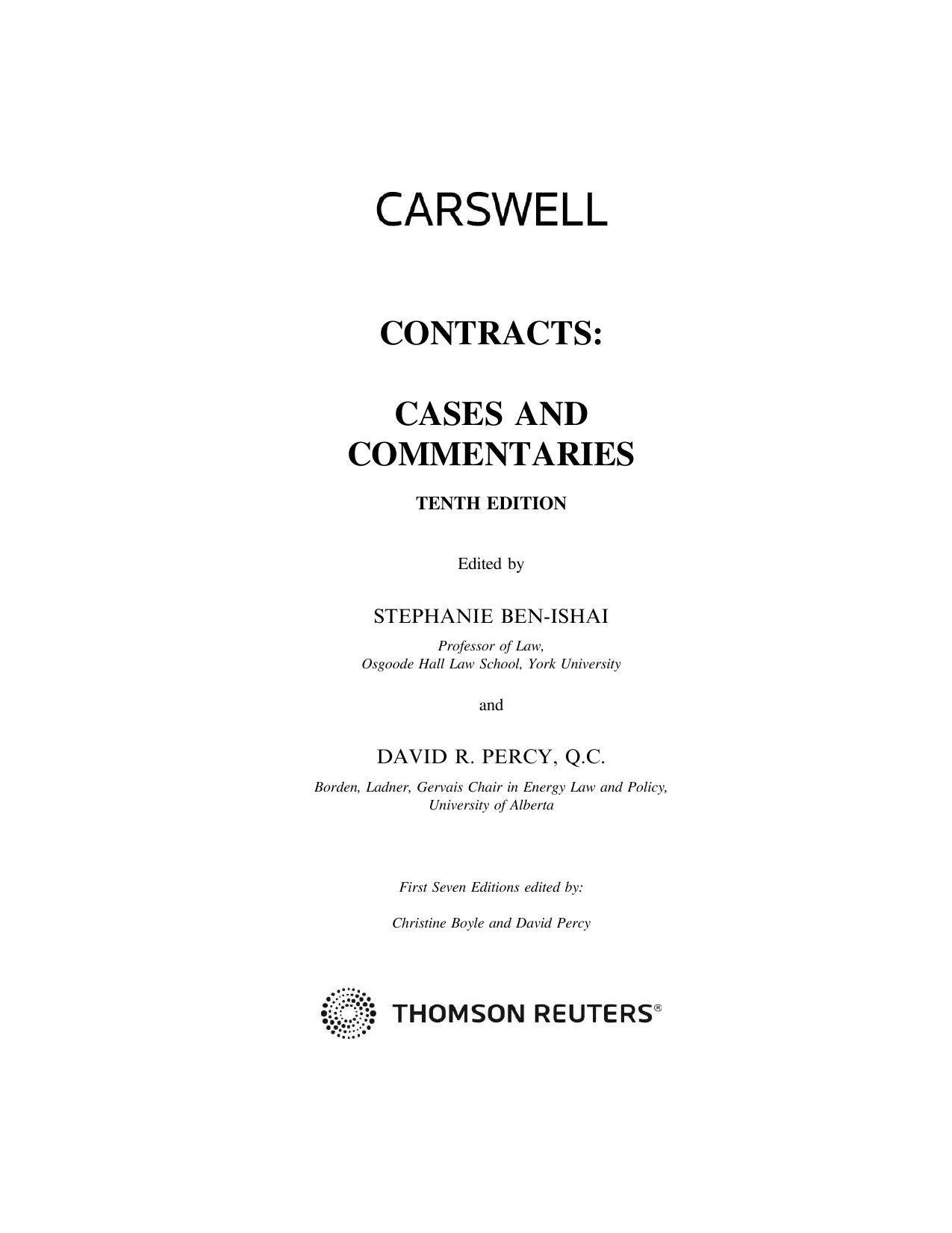 Contracts : Cases and Commentaries 10th Edition