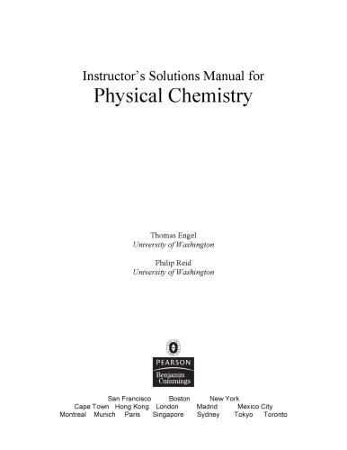 Solution Manual for Physical Chemistry