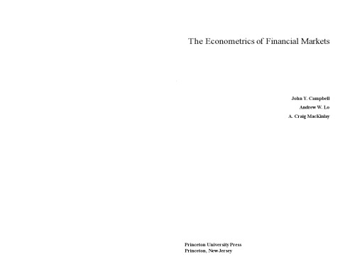 The Econometrics of Financial Markets