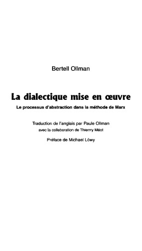 La dialectique mise en oeuvre : le processus d’abstraction dans la méthode de Marx