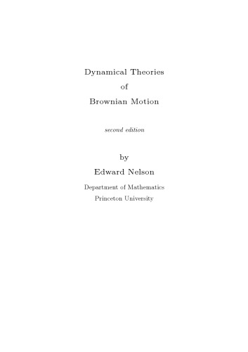 PROB - Dynamical Theories of Brownian Motion