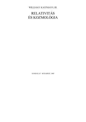 Relativitás és Kozmológia