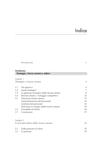 Strategia risorse umane e valore