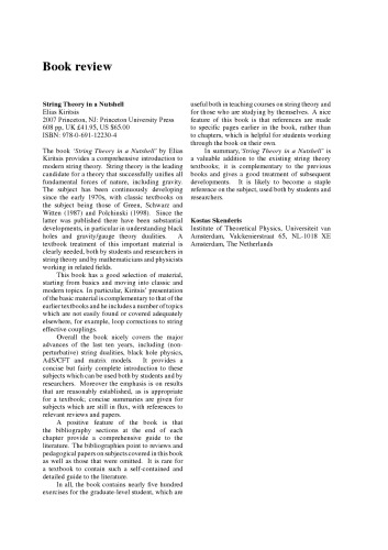 String theory in a nutshell