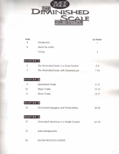 The Diminished Scale Book For Guitar