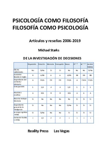 Psicología como filosofía, filosofía como psicología -- Artículos y reseñas 2006-2019