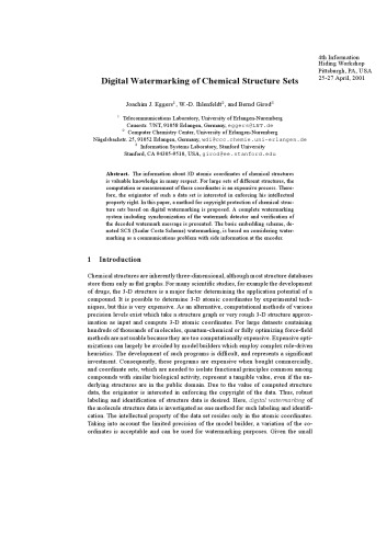Digital Watermarking of Chemical Structure Sets