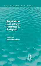 Population geography progress and prospect