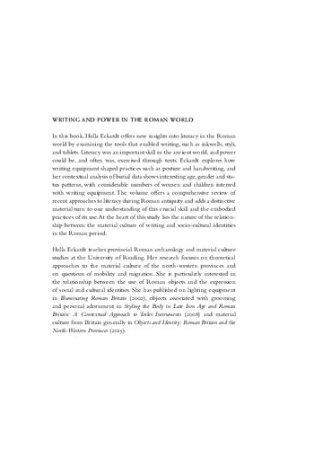 Writing and Power in the Roman World: Literacies and Material Culture