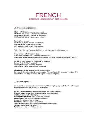 French lll. 76. Colloquial Expressions