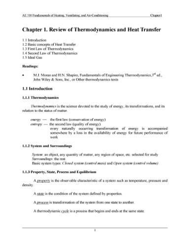 Fundamentals of Heating Ventilating and Air Conditioning Course Notes AE310 4AH