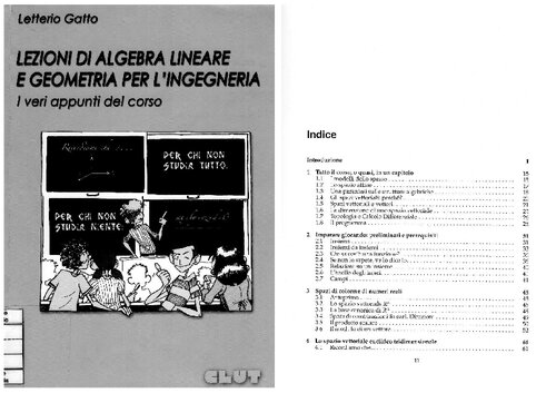 Lezioni di algebra lineae e geometria per l'ingegneria