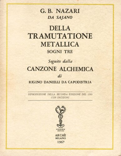 Della tramutazione metallica, Sogni tre. Riproduzione della 2. ediz. del  1599
