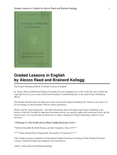 Graded Lessons in English