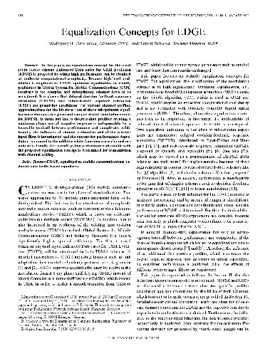 Equalization Concepts for EDGE