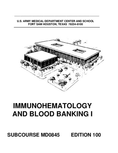 Immunohematology and Blood Banking I MD0845