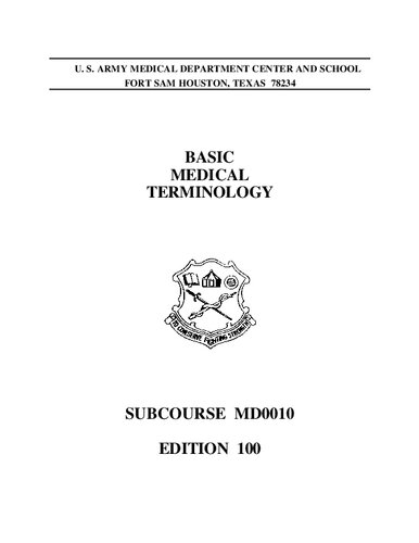 Basic Medical Terminology MD0010