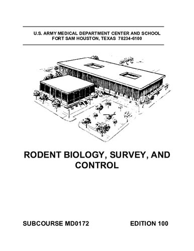 Rodent Biology, Survey, and Control MD0172