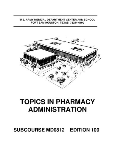 Topics in Pharmacy Administration MD0812