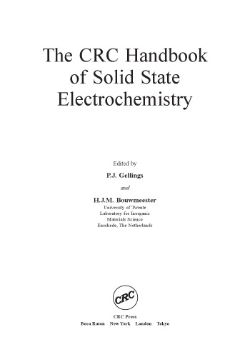 Handbook of Solid State Electrochemistry