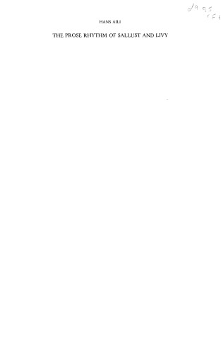 Prose Rhythm of Sallust and Livy