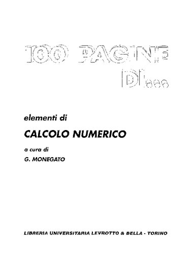 100 Pagine di calcolo numerico