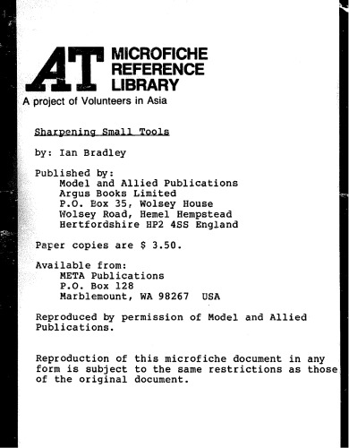 Sharpening small tools