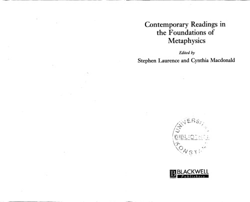 Contemporary readings in the foundations of metaphysics