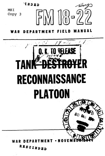 Tank Destroyer Reconnaissance Platoon, 1944