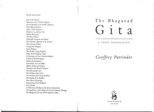 The Bhagavad Gita: A Verse Translation [from Sanskrit]