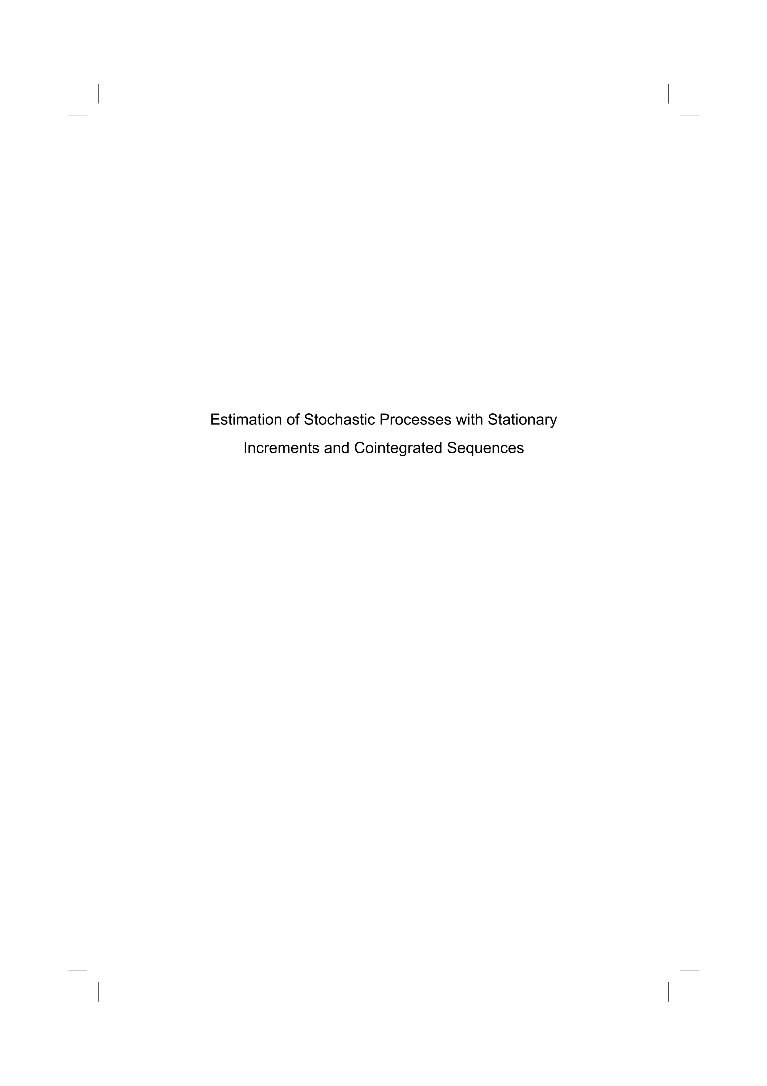 Estimation of Stochastic Processes with Stationary Increments and Cointegrated Sequences