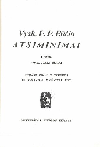 Vysk. P.P. Būčio atsiminimai