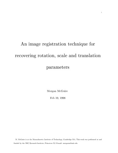 An image registration technique for recovering rotation, scale and translation parameters