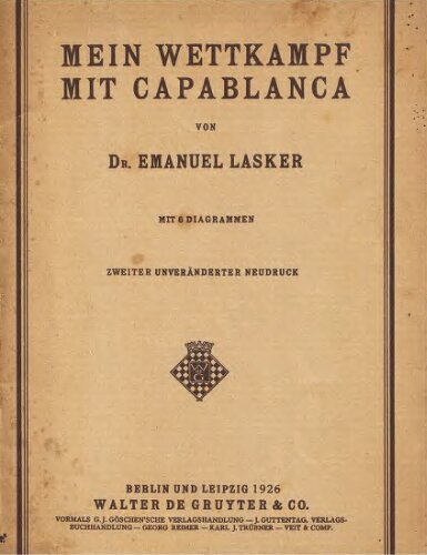 Mein Wettkampf mit Capablanca