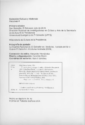 Una guerra breve y amarga : el conflicto El Salvador-Honduras de 1969