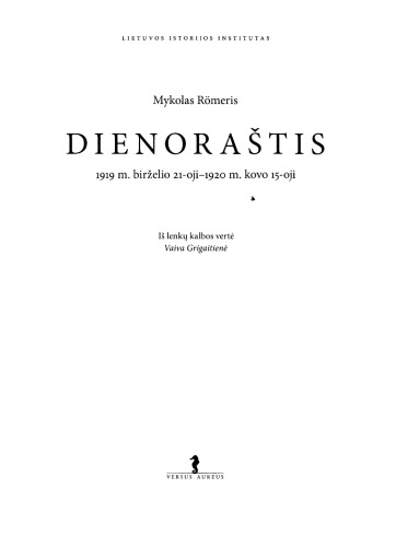 Dienoraštis: 1919 m. birželio 21-oji - 1920 m. kovo 15-oji