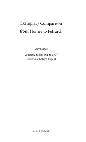 Exemplary Comparison from Homer to Petrarch