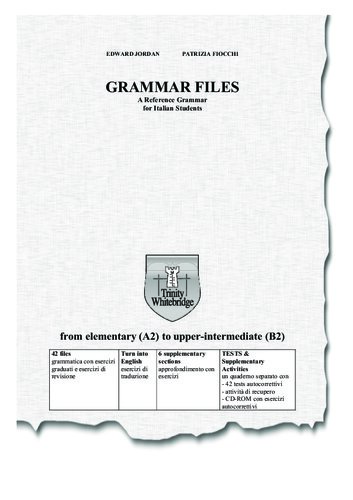 Grammar Files: a Reference Grammar for Italian Students