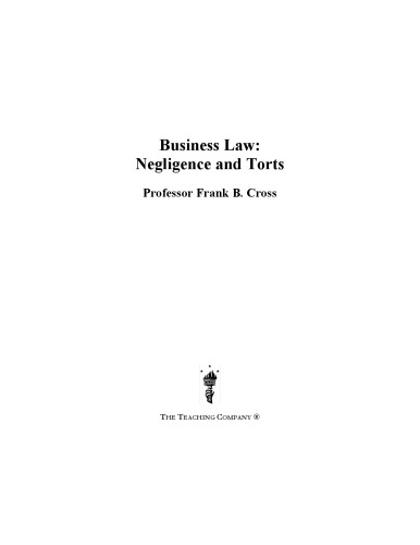 Business law : negligence and torts