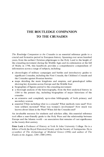 The Routledge Companion to the Crusades