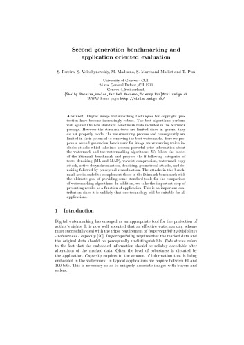 Second generation benchmarking and application oriented evaluation