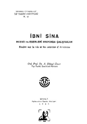 İbn Sina'nın Hayatı ve Eserleri Hakkında Çalışmalar