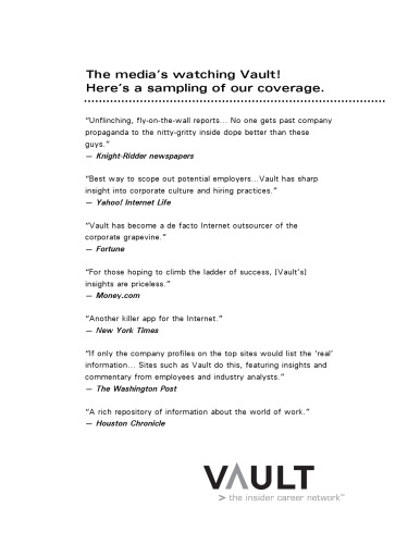 Vault Career Guide to Marketing and Brand Management