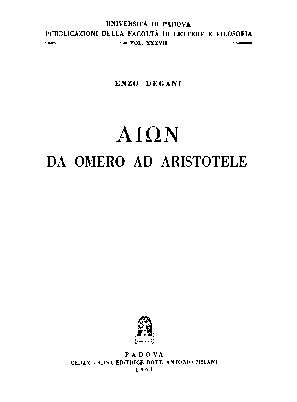 Aion da Omero ad Aristotele