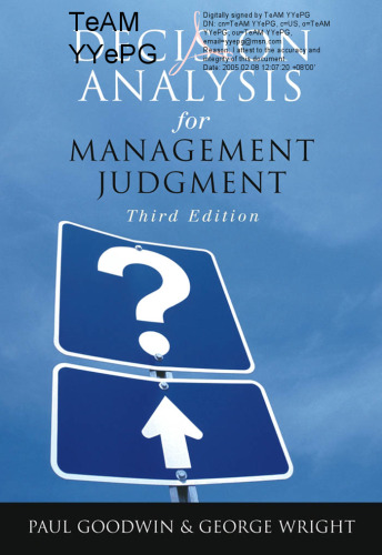 Decision Analysis for Management Judgment