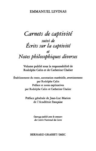 Carnets de captivité suivi de Écrits sur la captivité et Notes philosophiques diverses