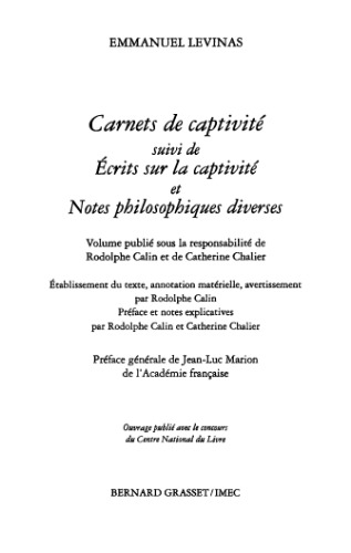 Carnets de captivité suivi de Écrits sur la captivité et Notes philosophiques diverses